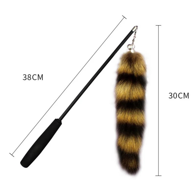 Funny Pet Cat Stick Fox Hair Replacement Head Good Toughness Feather Stick Cat Toy