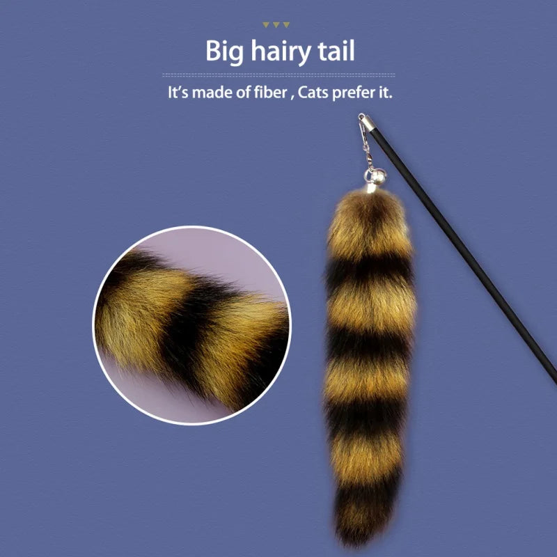 Funny Pet Cat Stick Fox Hair Replacement Head Good Toughness Feather Stick Cat Toy