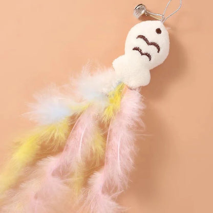 Cat Toys interactive Sucker Feather with Bell Cat Stick Toy for Kitten Playing Teaser Wand Toy Cat Supplies
