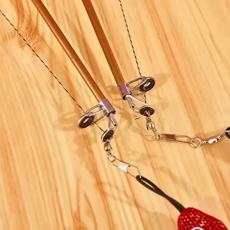 BOOTEELY Retractable Cat Toy Fish Type Telescopic Feathers Funny Cat Stick Toys Pet Toy for Kitten Rods Simulation Fishing Rod
